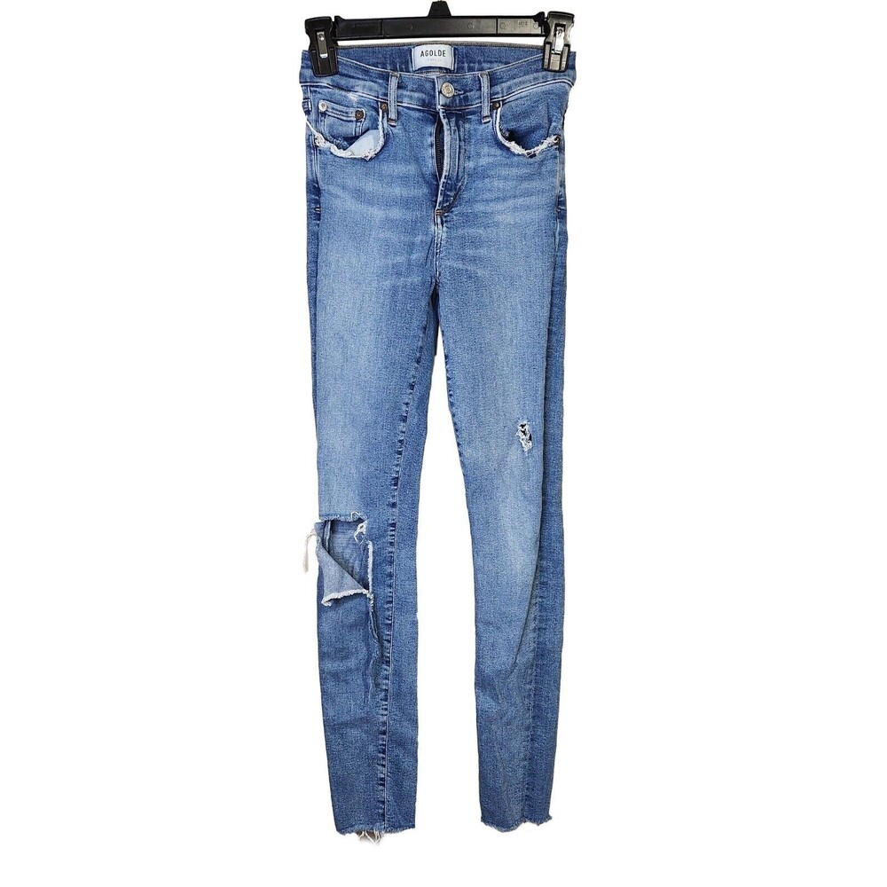 Agolde Skinny Jeans Size 25 Heavily Distressed
